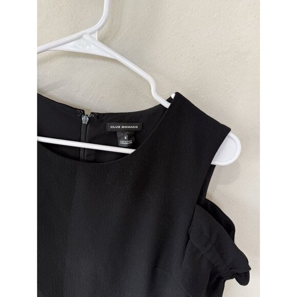 Club Monaco Black Dress Women’s Size 8 Sleeveless Cutout Knee Length - Picture 2 of 4
